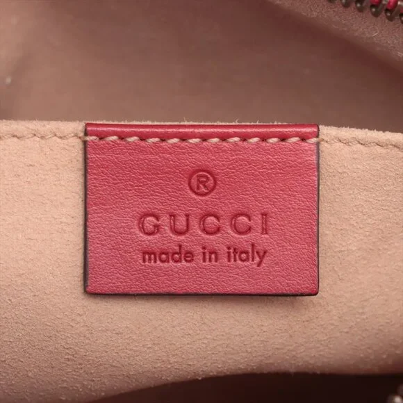 Sold✅Gucci GG Marmont Leather Chain Shoulder Bag Red 448065 - Picture 8 of 9